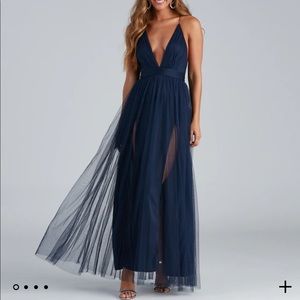 Windsor Elisabeth Pleated Tulle Formal Dress